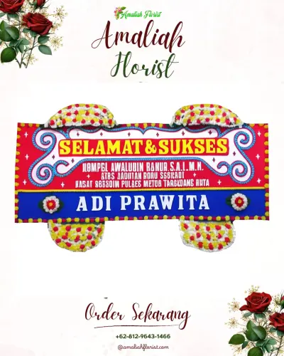 Karangan Bunga Ucapan Selamat di Dullah